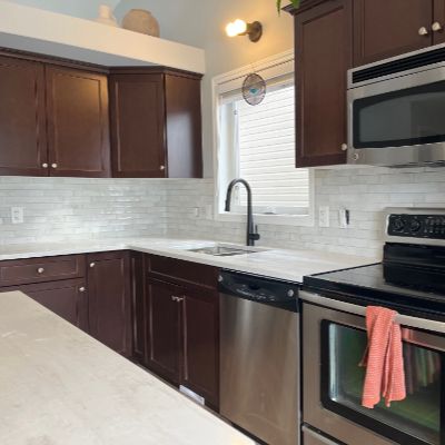 Kitchen backsplash tile installation by Western Carpet One Floor & Home in Saskatoon SK
